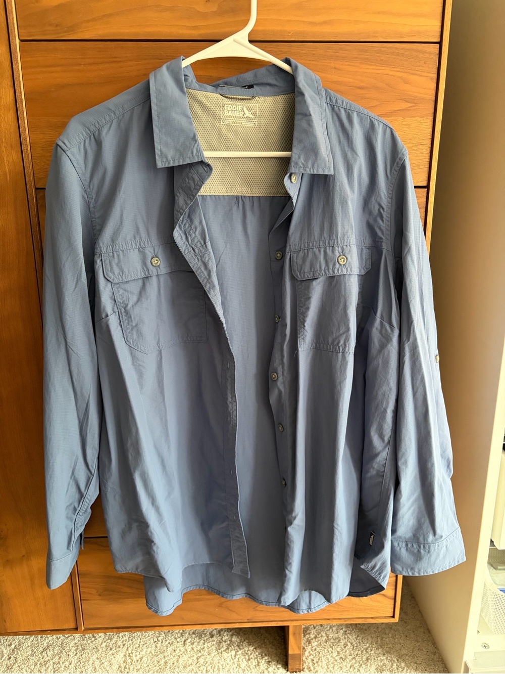 Eddie Bauer Classic Fit Button-Up Shirt in Slate Blue - Picture 6 of 10